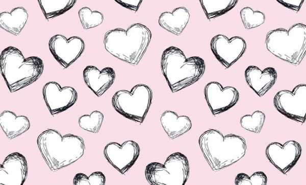 Druk na tkaninie- białe serca na różowym tle