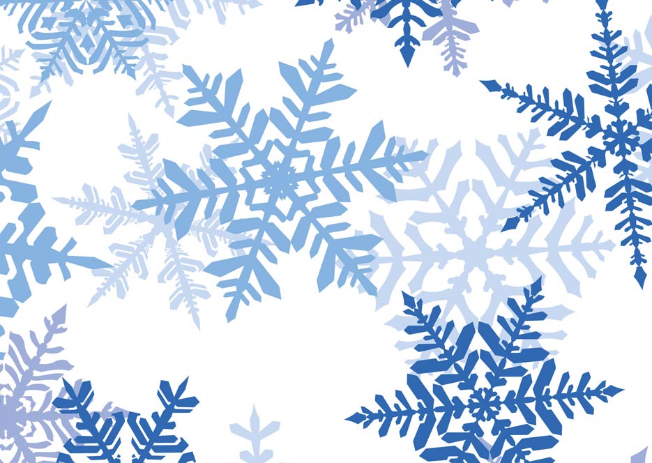 Zdjęcie przedstawiające wzór do nadruku na tkaniny i dzianiny z niebieskimi śnieżynkami, gwiazdkami na białym tle