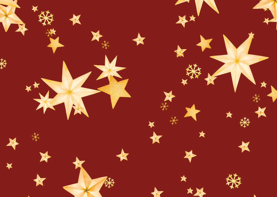 Wzór do druku na tkaninach dzianinach ze złotymi gwiazdami na tle w kolorze czerwieni bordo