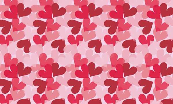 Druk na tkaninie- serca w odcieniach czerwieni na różu