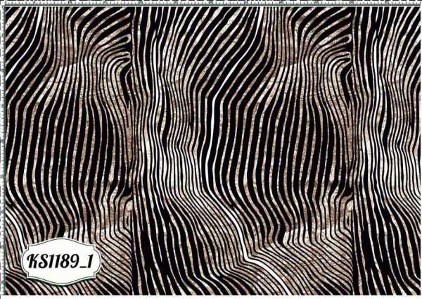 Druk na tkaninie- pasy zebry w brązie, czerni i bieli