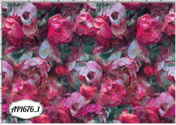Druk na tkaninie- dzikie róże w odcieniach różu