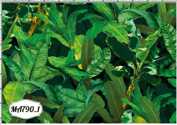 Druk na tkaninie- liście palmowe w odcieniach zieleni 