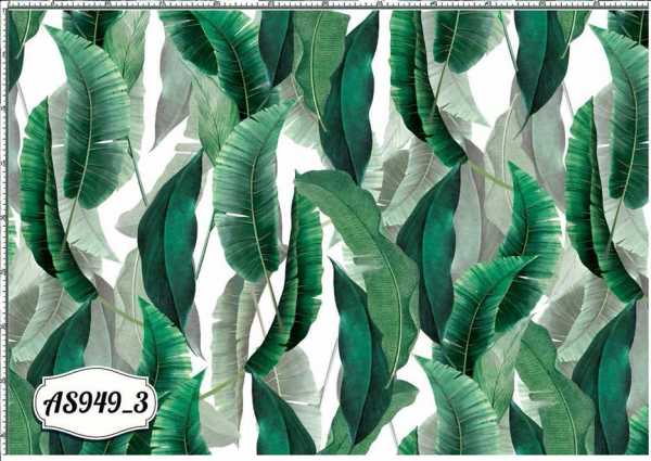 Druk na tkaninie- liście palmowe na bieli