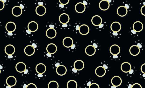 Druk na tkaninie- złote pierścionki na czarnym tle