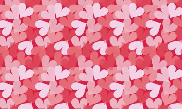 Druk na tkaninie- różowe serca na czerwonym tle