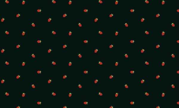 Druk na tkaninie- czerwone poziomki na czerni