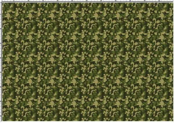 Druk na tkaninie- kamuflaż moro piksel w odcieniach zieleni