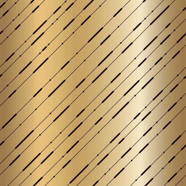 Druk na tkaninie- ukośne czarne linie i kropki na złotym tle