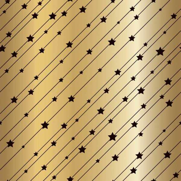 Druk na tkaninach- czarne gwiazdki na ukośnych liniach i cieniowanym złocie