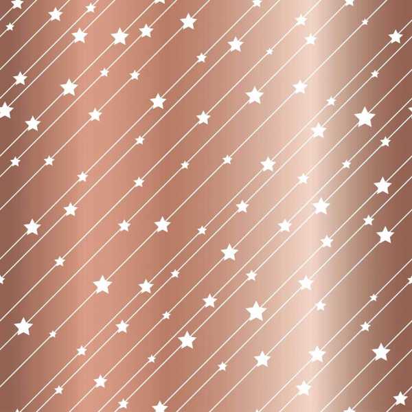 Druk na tkaninie- białe gwiazdki na ukośnych liniach i tle w odcieniach miedzi