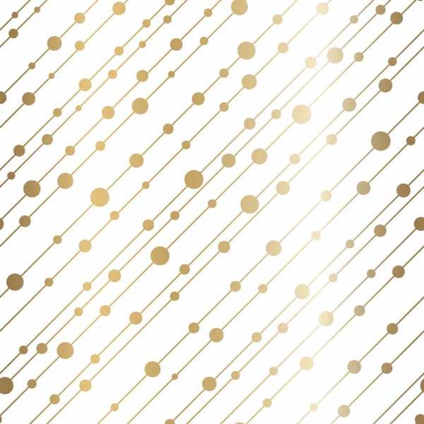 Druk na tkaninie- złote koła na ukośnych liniach i bieli