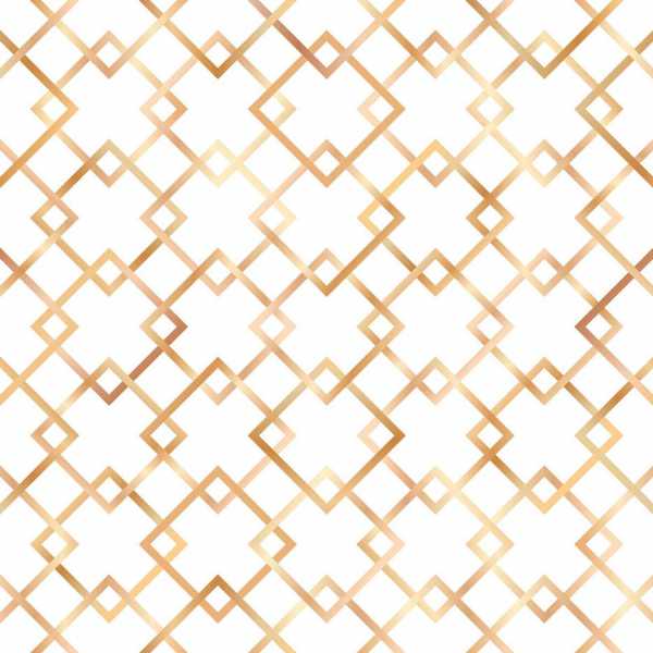 Druk na tkaninie- złote romby na tle w kolorze białym
