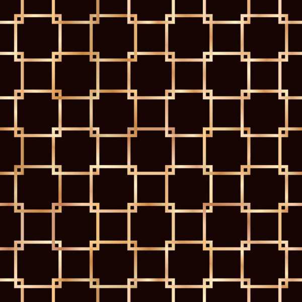 Druk na tkaninach- złote kwadraty na tle w kolorze czarnym